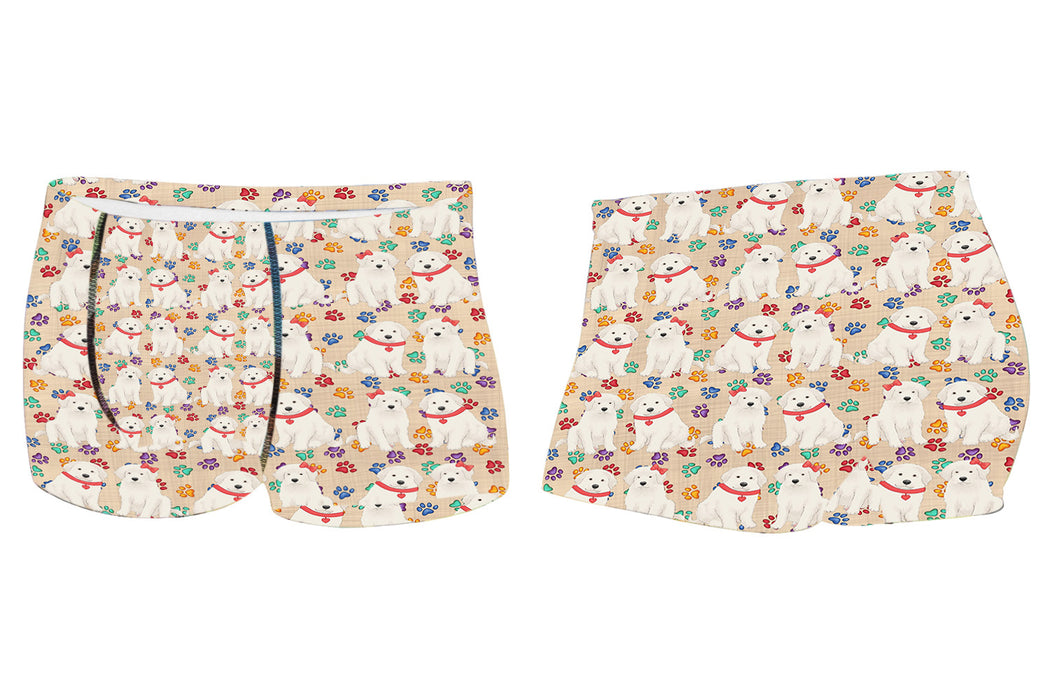 Rainbow Paw Print Great Pyrenees Dogs RedMen's All Over Print Boxer Briefs