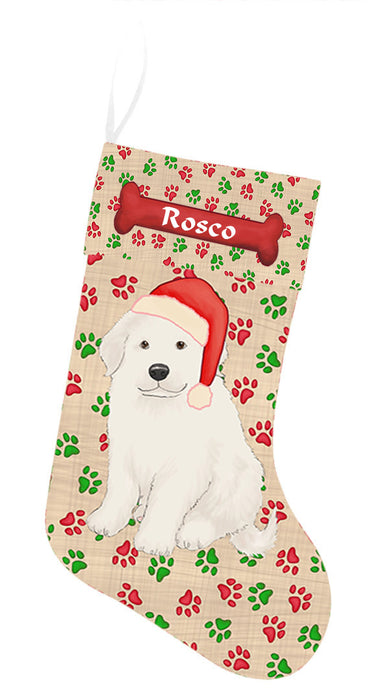 Pet Name Personalized Christmas Paw Print Great Pyrenees Dogs Stocking