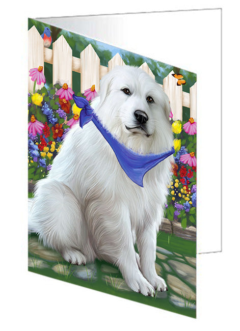 Spring Floral Great Pyrenee Dog Handmade Artwork Assorted Pets Greeting Cards and Note Cards with Envelopes for All Occasions and Holiday Seasons GCD60806