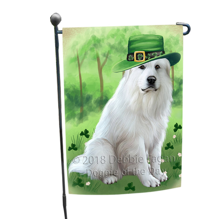 St. Patricks Day Irish Portrait Great Pyrenee Dog Garden Flag GFLG64976