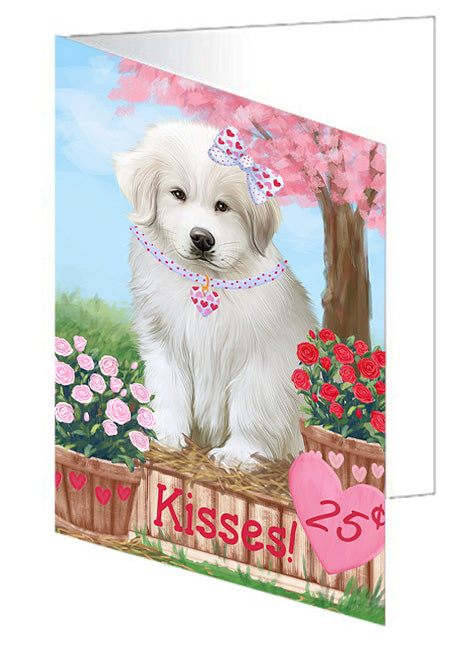 Rosie 25 Cent Kisses Great Pyrenee Dog Handmade Artwork Assorted Pets Greeting Cards and Note Cards with Envelopes for All Occasions and Holiday Seasons GCD72155