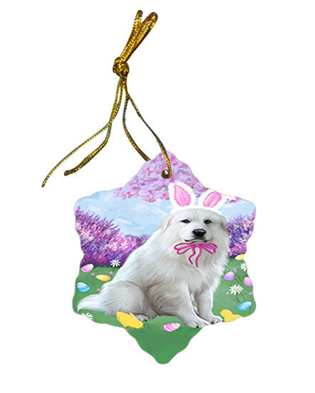 Easter Holiday Great Pyrenee Dog Star Porcelain Ornament SPOR57305