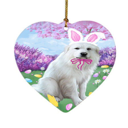 Easter Holiday Great Pyrenee Dog Heart Christmas Ornament HPOR57305