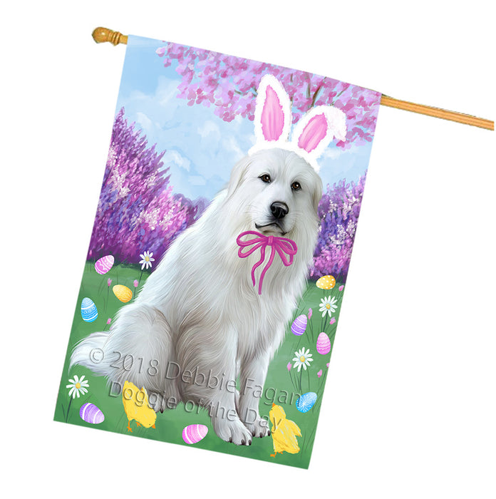 Easter Holiday Great Pyrenee Dog House Flag FLG57610