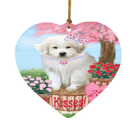 Rosie 25 Cent Kisses Great Pyrenee Dog Heart Christmas Ornament HPOR56236