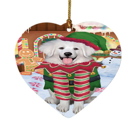 Christmas Gingerbread House Candyfest Great Pyrenee Dog Heart Christmas Ornament HPOR56706