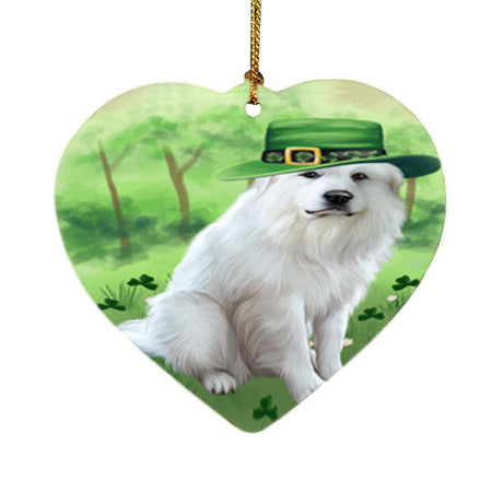 St. Patricks Day Irish Portrait Great Pyrenee Dog Heart Christmas Ornament HPOR57948