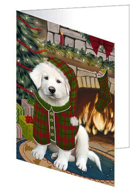 The Stocking was Hung Australian Terrier Dog Handmade Artwork Assorted Pets Greeting Cards and Note Cards with Envelopes for All Occasions and Holiday Seasons GCD70076