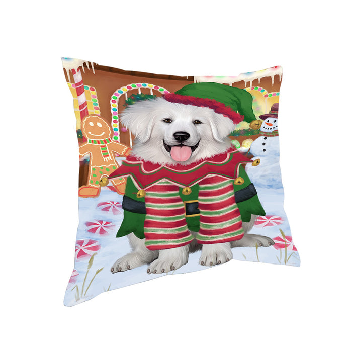 Christmas Gingerbread House Candyfest Great Pyrenee Dog Pillow PIL79692