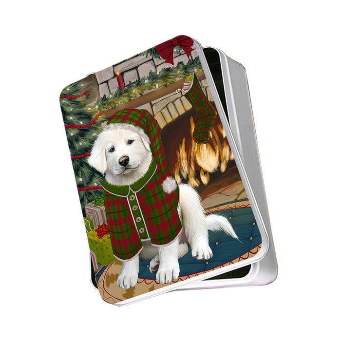 The Stocking was Hung Great Pyrenee Dog Photo Storage Tin PITN55267
