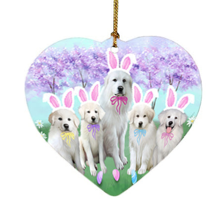Easter Holiday Great Pyrenees Dog Heart Christmas Ornament HPOR57306