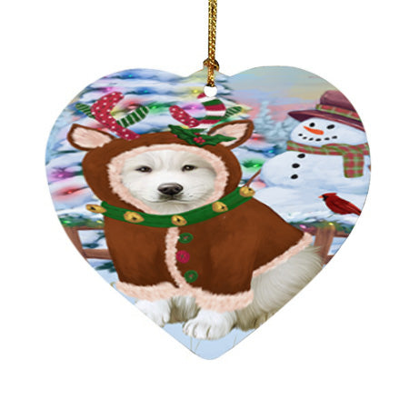 Christmas Gingerbread House Candyfest Great Pyrenee Dog Heart Christmas Ornament HPOR56707