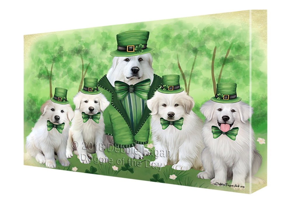 St. Patricks Day Irish Portrait Great Pyrenee Dogs Canvas Print Wall Art Décor CVS135521