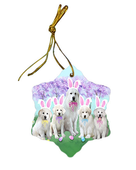 Easter Holiday Great Pyrenees Dog Star Porcelain Ornament SPOR57306
