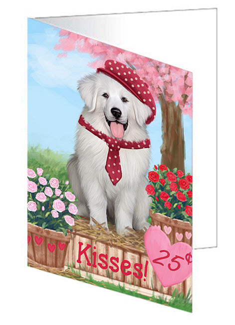 Rosie 25 Cent Kisses Great Pyrenee Dog Handmade Artwork Assorted Pets Greeting Cards and Note Cards with Envelopes for All Occasions and Holiday Seasons GCD72158