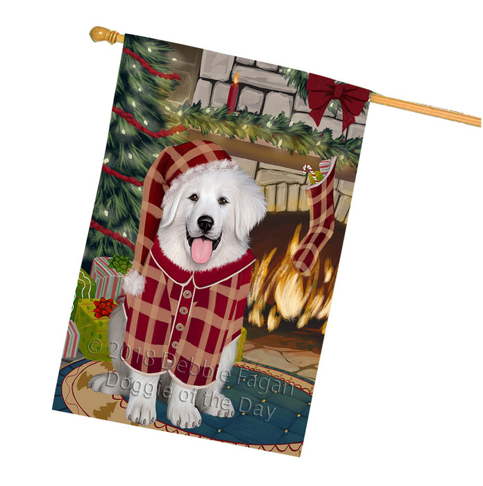 The Stocking was Hung Great Pyrenee Dog House Flag FLG55754