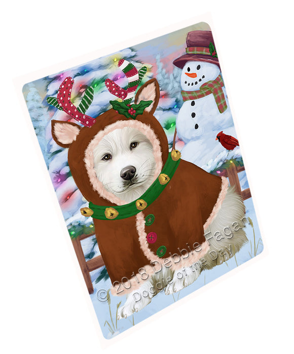 Christmas Gingerbread House Candyfest Great Pyrenee Dog Magnet MAG74192 (Small 5.5" x 4.25")