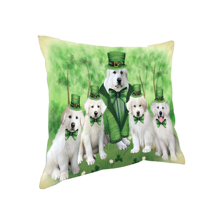 St. Patricks Day Irish Portrait Great Pyrenee Dogs Pillow PIL86148