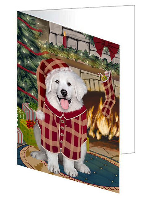 The Stocking was Hung Australian Terrier Dog Handmade Artwork Assorted Pets Greeting Cards and Note Cards with Envelopes for All Occasions and Holiday Seasons GCD70073