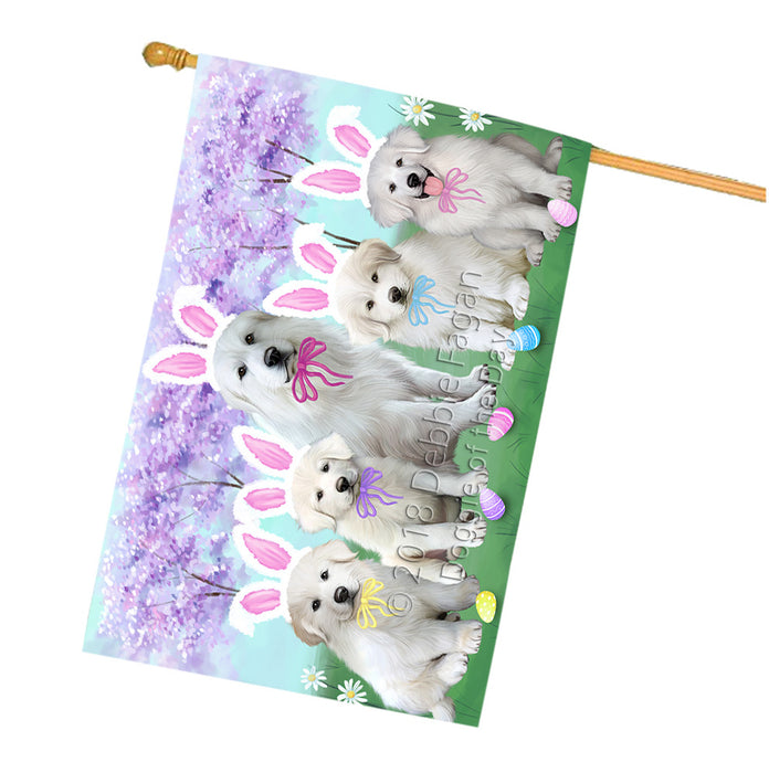 Easter Holiday Great Pyrenees Dog House Flag FLG57611