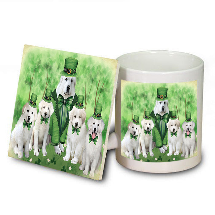 St. Patricks Day Irish Portrait Great Pyrenee Dogs Mug and Coaster Set MUC57001