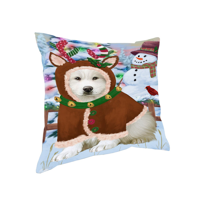 Christmas Gingerbread House Candyfest Great Pyrenee Dog Pillow PIL79696