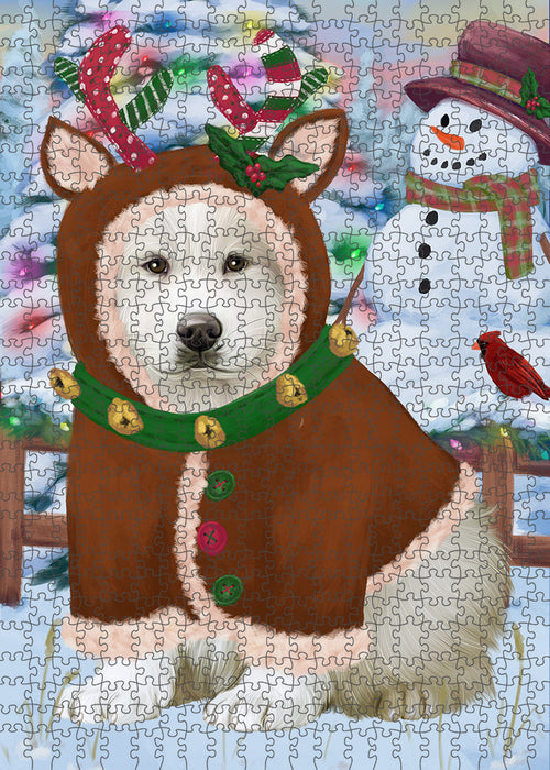 Christmas Gingerbread House Candyfest Great Pyrenee Dog Puzzle with Photo Tin PUZL93604