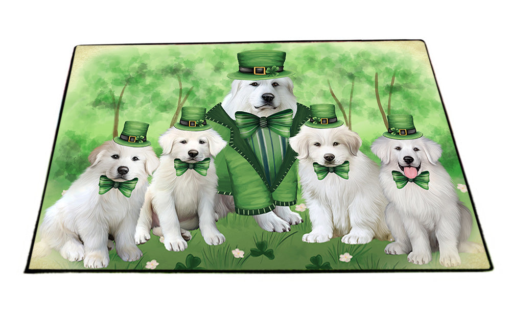 St. Patricks Day Irish Portrait Great Pyrenee Dogs Floormat FLMS54212