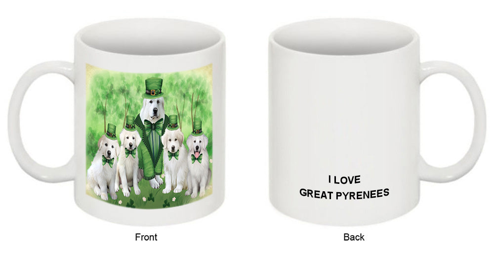 St. Patricks Day Irish Portrait Great Pyrenee Dogs Coffee Mug MUG52407