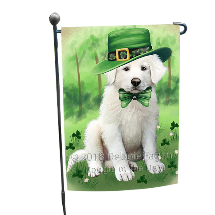 St. Patricks Day Irish Portrait Great Pyrenee Dog Garden Flag GFLG64978