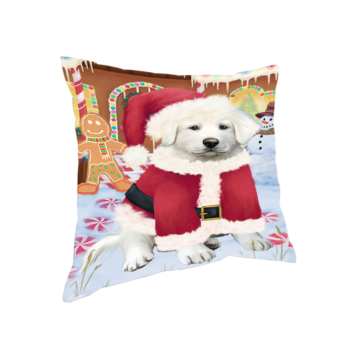 Christmas Gingerbread House Candyfest Great Pyrenee Dog Pillow PIL79700