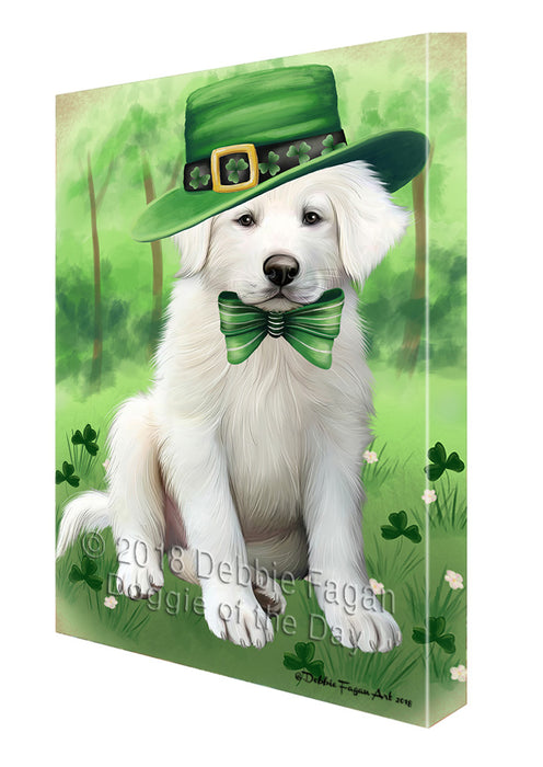 St. Patricks Day Irish Portrait Great Pyrenee Dog Canvas Print Wall Art Décor CVS135530