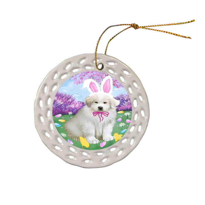 Easter Holiday Great Pyrenee Dog Ceramic Doily Ornament DPOR57307