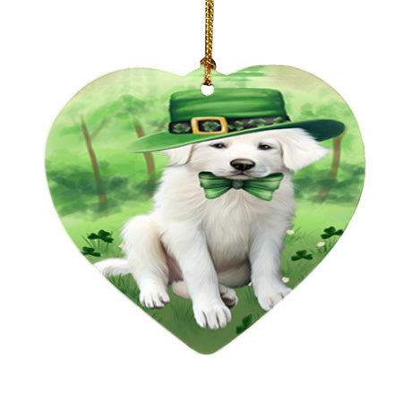 St. Patricks Day Irish Portrait Great Pyrenee Dog Heart Christmas Ornament HPOR57950