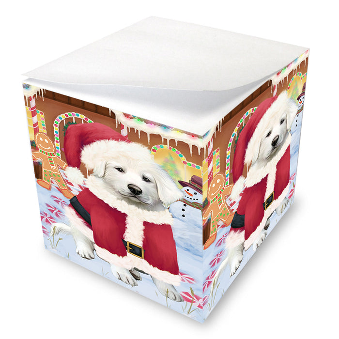 Christmas Gingerbread House Candyfest Great Pyrenee Dog Note Cube NOC54424