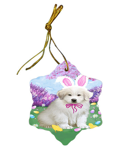 Easter Holiday Great Pyrenee Dog Star Porcelain Ornament SPOR57307