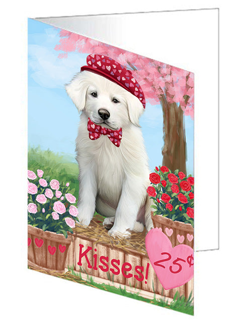 Rosie 25 Cent Kisses Great Pyrenee Dog Handmade Artwork Assorted Pets Greeting Cards and Note Cards with Envelopes for All Occasions and Holiday Seasons GCD72161