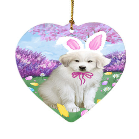 Easter Holiday Great Pyrenee Dog Heart Christmas Ornament HPOR57307