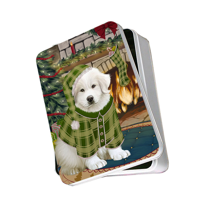 The Stocking was Hung Great Pyrenee Dog Photo Storage Tin PITN55269