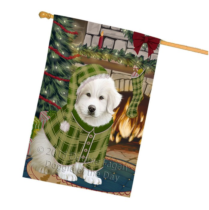 The Stocking was Hung Great Pyrenee Dog House Flag FLG55755