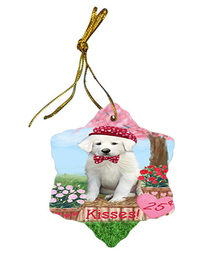 Rosie 25 Cent Kisses Great Pyrenee Dog Star Porcelain Ornament SPOR56238