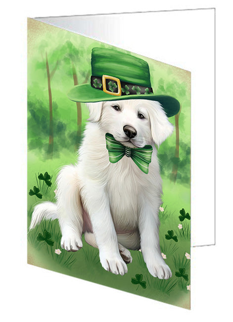 St. Patricks Day Irish Portrait Great Pyrenee Dog Handmade Artwork Assorted Pets Greeting Cards and Note Cards with Envelopes for All Occasions and Holiday Seasons GCD76544