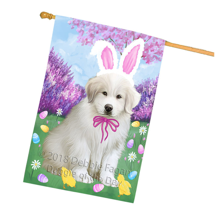 Easter Holiday Great Pyrenee Dog House Flag FLG57612