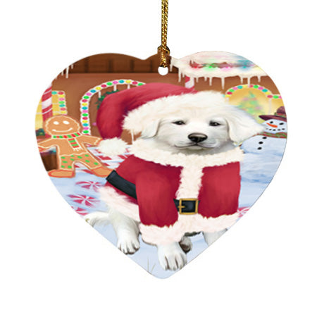 Christmas Gingerbread House Candyfest Great Pyrenee Dog Heart Christmas Ornament HPOR56708