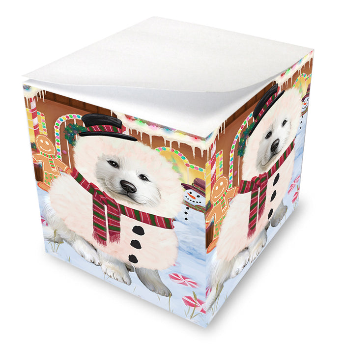 Christmas Gingerbread House Candyfest Great Pyrenee Dog Note Cube NOC54425