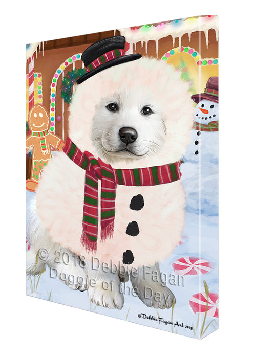 Christmas Gingerbread House Candyfest Great Pyrenee Dog Canvas Print Wall Art Décor CVS129401