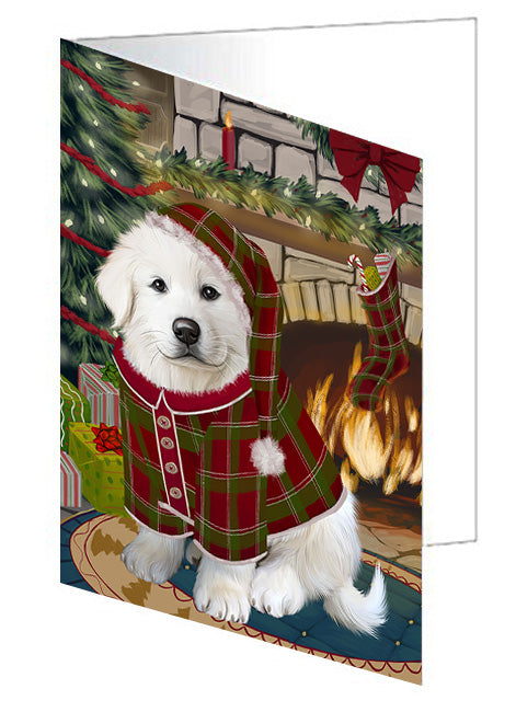 The Stocking was Hung Australian Terrier Dog Handmade Artwork Assorted Pets Greeting Cards and Note Cards with Envelopes for All Occasions and Holiday Seasons GCD70067