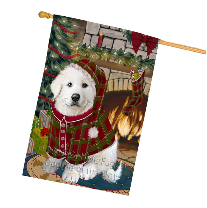 The Stocking was Hung Great Pyrenee Dog House Flag FLG55756
