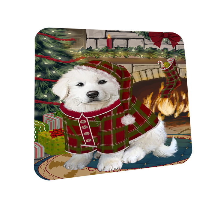 The Stocking was Hung Great Pyrenee Dog Coasters Set of 4 CST55285