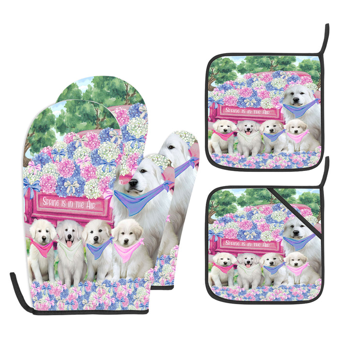 Great Pyrenees Oven Mitts and Pot Holder Set, Kitchen Gloves for Cooking with Potholders, Explore a Variety of Custom Designs, Personalized, Pet & Dog Gifts